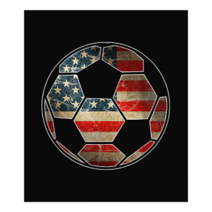 Amerikaanse vlag op Voetbal - Voetbal vlag Foto Afdruk