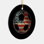 Amerikaanse vlag op Voetbal - Voetbal vlag Keramisch Ornament (Rechts)