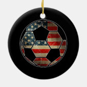 Amerikaanse vlag op Voetbal - Voetbal vlag Keramisch Ornament (Achterkant)