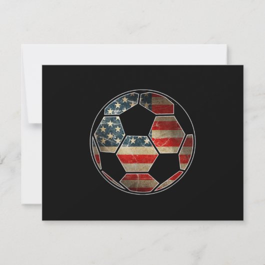 Amerikaanse vlag op Voetbal - Voetbal vlag RSVP Kaartje (Voorkant)