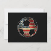 Amerikaanse vlag op Voetbal - Voetbal vlag RSVP Kaartje (Achterkant)