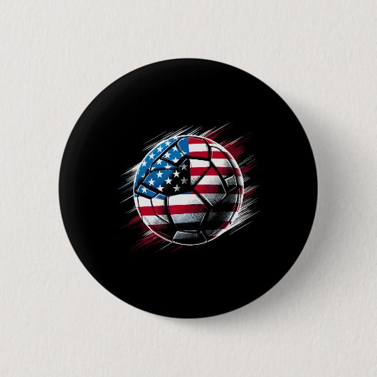 Amerikaanse vlag op voetbalveld ronde button 5,7 cm (Voorkant)