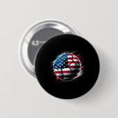 Amerikaanse vlag op voetbalveld ronde button 5,7 cm (Voorkant /achterkant)