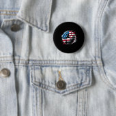 Amerikaanse vlag op voetbalveld ronde button 5,7 cm (In situ)