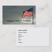 Amerikaanse vlag op zonsondergang, blauwe hemel pa visitekaartje (Voorkant / Achterkant)