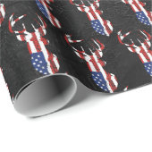 Amerikaanse vlag op zwart leder cadeaupapier (Rol Hoek)