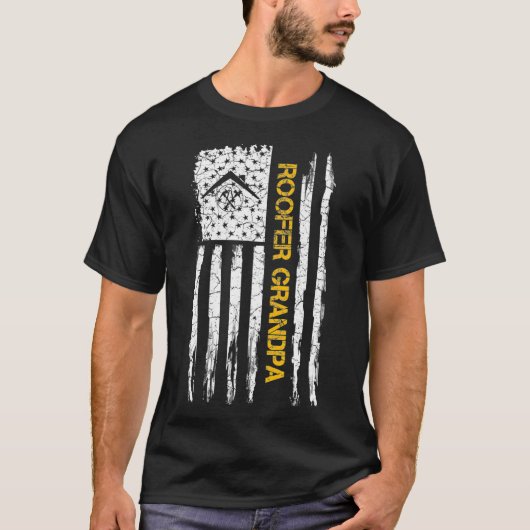  Amerikaanse vlag - opa - dakpannen Silhouette T-shirt (Voorkant)