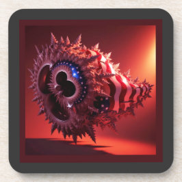 Amerikaanse vlag opgenomen in Mandelbrot-buis Bier Onderzetter