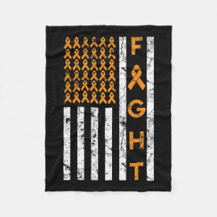 Amerikaanse vlag Oranje lint leukemie bewustzijn Fleece Deken