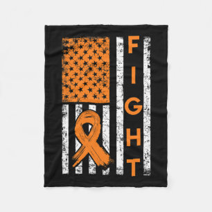 Amerikaanse vlag Oranje lint leukemie bewustzijn Fleece Deken