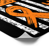 Amerikaanse vlag Oranje lint leukemie bewustzijn Poster (Hoek)