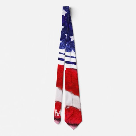 *~* Amerikaanse vlag Oude Glory Patriot Monogram Stropdas (Achterkant)