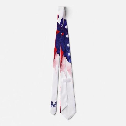 *~* Amerikaanse vlag Oude Glory Patriotic Monogram Stropdas (Achterkant)