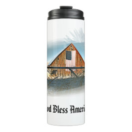 *~* Amerikaanse Vlag Oude Schuur GOD ZEGEN AMERIKA Thermosbeker