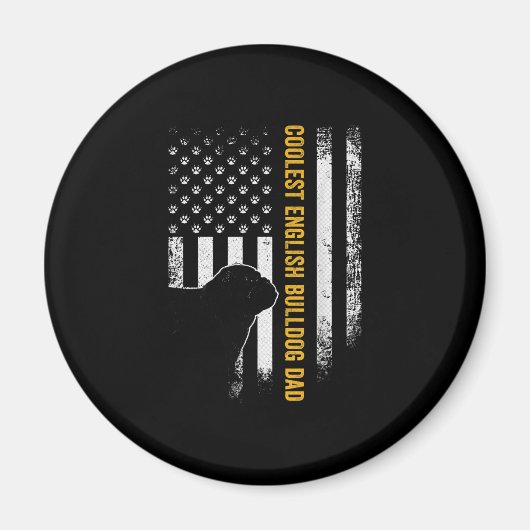 Amerikaanse vlag oudste Engelse Bulldog Magneet (Voorkant)
