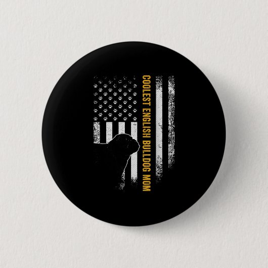 Amerikaanse vlag oudste Engelse Bulldog Ronde Button 5,7 Cm (Voorkant)