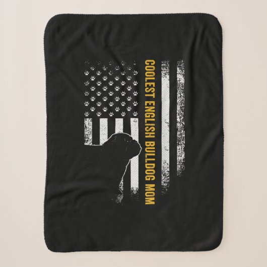 Amerikaanse vlag oudste Engelse Bulldog Sherpa Deken (Voorkant)