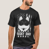 Amerikaanse vlag outfit Siberische Husky hond vade T-shirt (Voorkant)