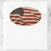 Amerikaanse  vlag ovale sticker (Tas)