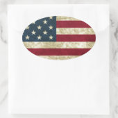 Amerikaanse vlag ovale sticker (Tas)
