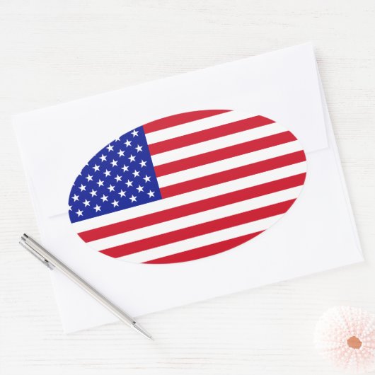 Amerikaanse vlag ovale sticker (Envelop)