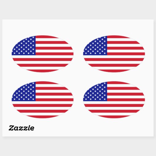 Amerikaanse vlag ovale sticker (Vel)