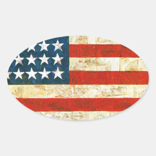Amerikaanse vlag ovale sticker