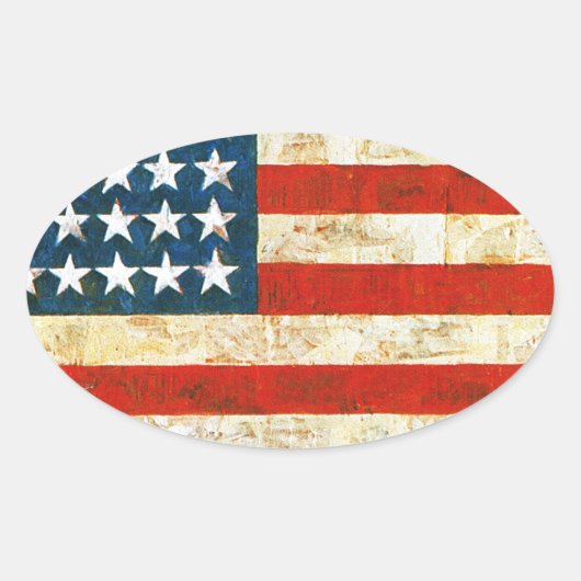 Amerikaanse vlag ovale sticker (Voorkant)