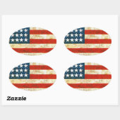 Amerikaanse vlag ovale sticker (Vel)