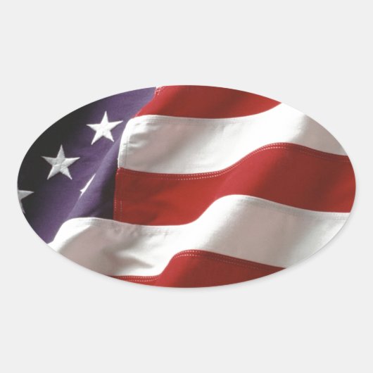 Amerikaanse vlag ovale sticker (Voorkant)