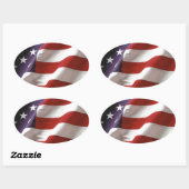 Amerikaanse vlag ovale sticker (Vel)