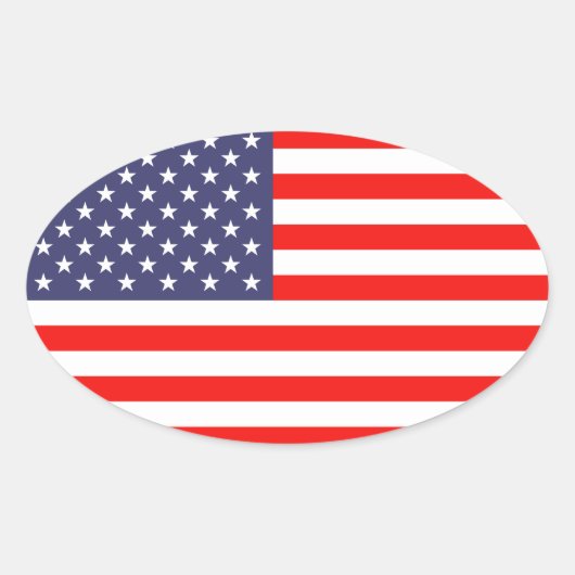 Amerikaanse vlag ovale sticker | Vlag van Amerika (Voorkant)