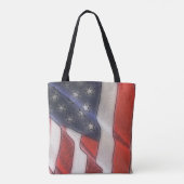 Amerikaanse vlag Over Print Canvas tas (Achterkant)