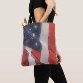 Amerikaanse vlag Over Print Canvas tas (Dichtbij)