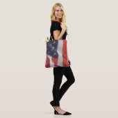 Amerikaanse vlag Over Print Canvas tas (Op model)