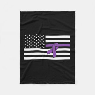 Amerikaanse vlag Paarse lint alvleesklier kankerbe Fleece Deken