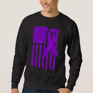 Amerikaanse Vlag Paarse Lint Ziekte van Alzheimer Trui