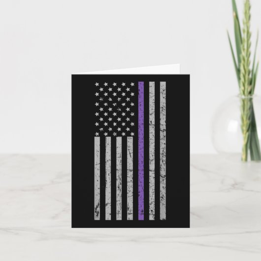Amerikaanse vlag paarse streep herinneringen Heime Kaart (Voorkant)