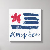Amerikaanse vlag Paintstrokes Canvas Afdruk (Voorkant)