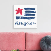 Amerikaanse vlag Paintstrokes Canvas Afdruk (Insitu (Woonkamer))