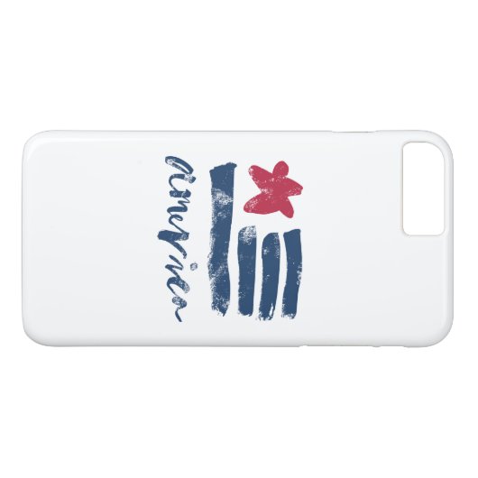 Amerikaanse vlag Paintstrokes Case-Mate iPhone Case (Achterkant (Horizontaal))