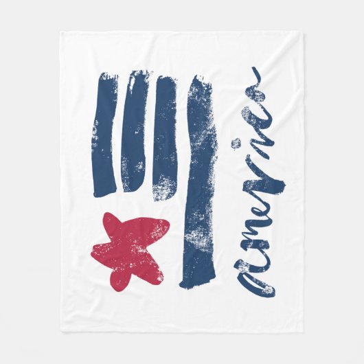 Amerikaanse vlag Paintstrokes Fleece Deken (Voorkant)