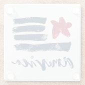 Amerikaanse vlag Paintstrokes Glazen Onderzetter (Achterkant)