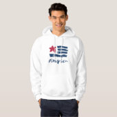 Amerikaanse vlag Paintstrokes Hoodie (Voorkant volledig)