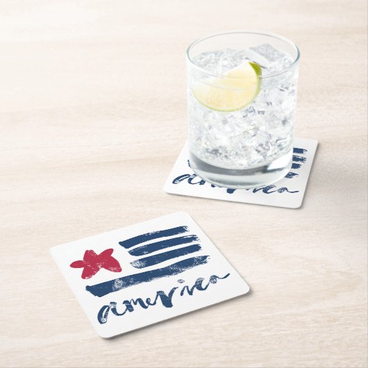 Amerikaanse vlag Paintstrokes Kartonnen Onderzetters (Insitu)