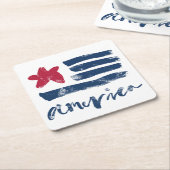 Amerikaanse vlag Paintstrokes Kartonnen Onderzetters (Schuin)