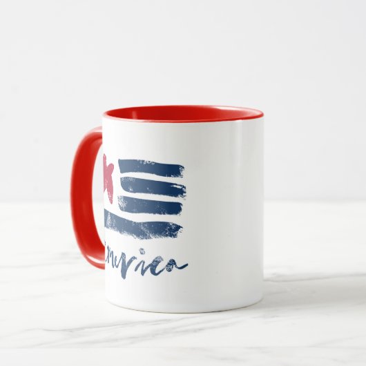 Amerikaanse vlag Paintstrokes Mok (Voorkant links)