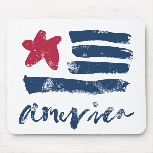 Amerikaanse vlag Paintstrokes Muismat (Voorkant)