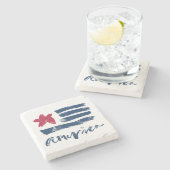 Amerikaanse vlag Paintstrokes Stenen Onderzetter (Zijkant)