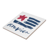 Amerikaanse vlag Paintstrokes Tegeltje (Zijkant)